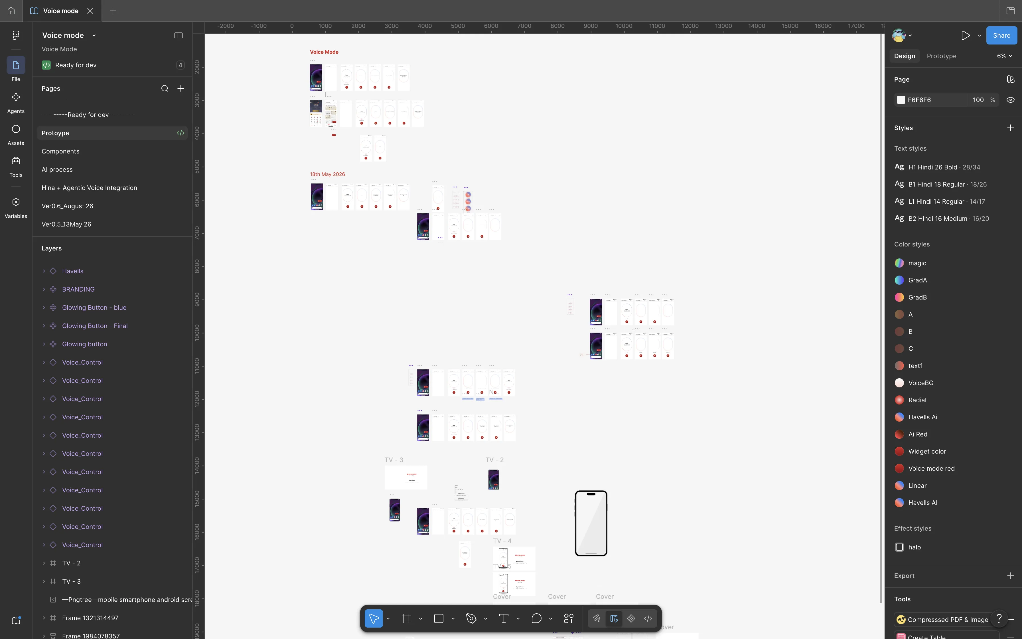 A Figma file with pages that are not marked Ready for Dev